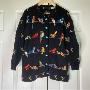 Christine Foley Colorful Bird Sweater